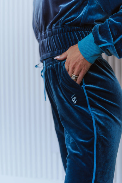 Vintage Blue Velour Track Suit - Image #8