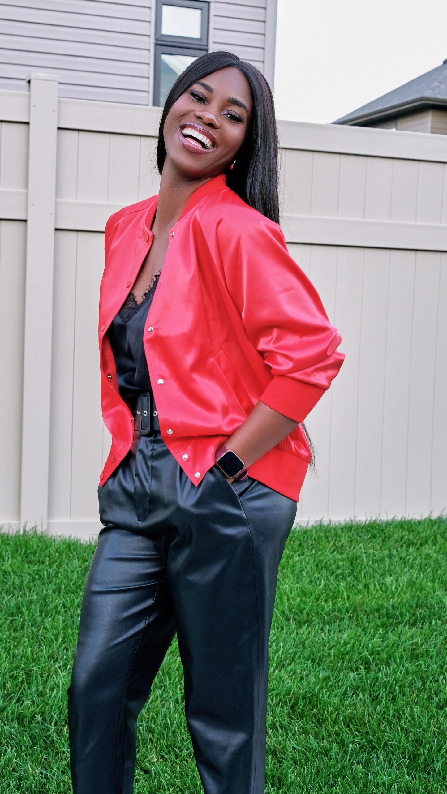 Red Satin Jacket - Image #2